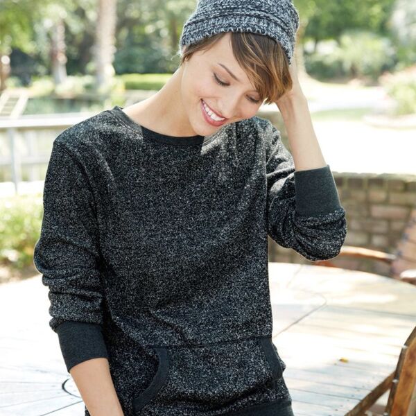 Women’s Glitter French Terry Wide Neck Sweatshirt Thumbnail