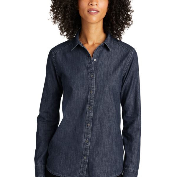 Ladies Long Sleeve Perfect Denim Shirt Thumbnail